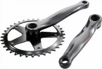 Hzb kettingwiel/crankset staal 46 tands 170 mm 1/8 + 3/32 zwart - thumbnail