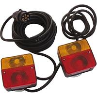 HP Autozubehör Aanhangerverlichtingsset 7-polig Knipperlicht, Remlicht, Markeringslicht Achter 12 V Zwart Incl. verlichtingsbalk, Incl. magneethouder - thumbnail
