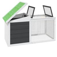 Konijnenhok 100,5x54x55 cm massief grenenhout grijs - thumbnail