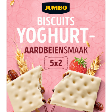 Jumbo Biscuits Yoghurt Aardbeiensmaak 5 x 2 Stuks