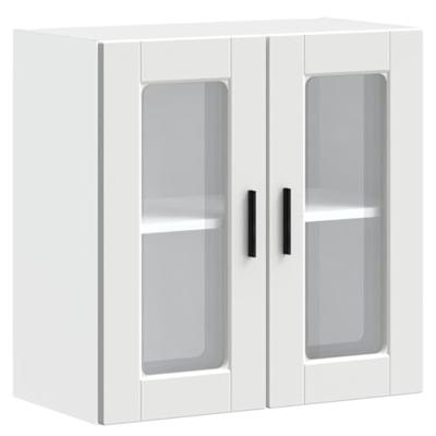 Keukenbovenkast met glazen deur Porto wit