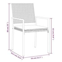 Tuinstoelen 2 st met kussens 54x62,5x89 cm poly rattan zwart - thumbnail