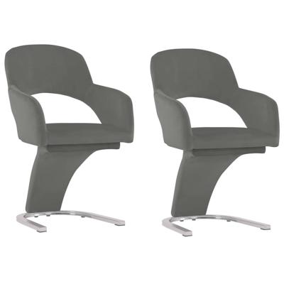 vidaXL Eetkamerstoelen 2 st fluweel grijs vidaXL Eetkamerstoelen 2 st fluweel grijs