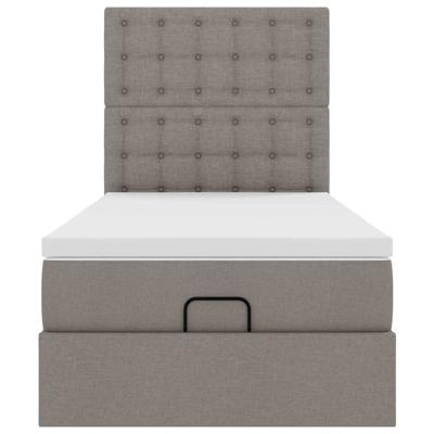 Ottoman bed met matras en LED's 80x200cm stof taupe