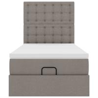Ottoman bed met matras en LED's 80x200cm stof taupe - thumbnail