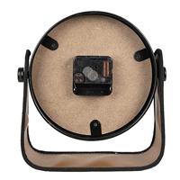 Clayre & Eef Tafelklok 22 cm Zwart Bruin Ijzer Glas Tafelklokken - thumbnail