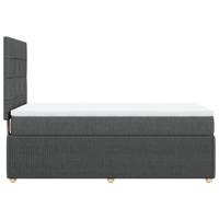 Boxspring met matras stof donkergrijs 90x200 cm - thumbnail