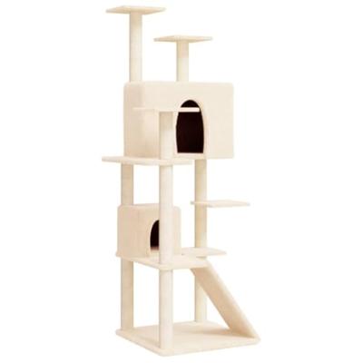 VidaXL Kattenmeubel met sisal krabpalen 153 cm crèmekleurig
