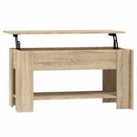 Salontafel 101x49x52 cm bewerkt hout sonoma eikenkleurig - thumbnail