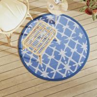 VidaXL Buitenkleed arakil ø120 cm polypropeen blauw en wit - thumbnail