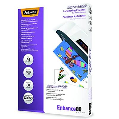 Fellowes Super Quick lamineerhoes Enhance80 ft A4, 160 micron (2 x 80 micron), pak van 100 stuks