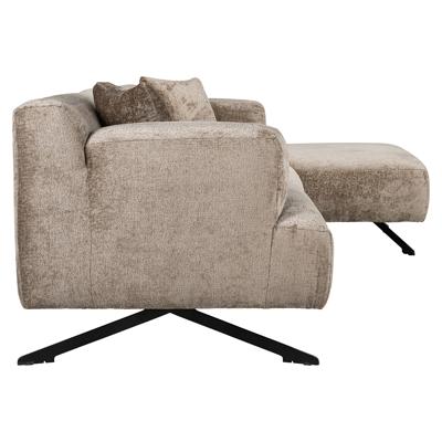 Richmond 3-zits Loungebank 'Donovan' Rechts, Chenille, kleur Taupe