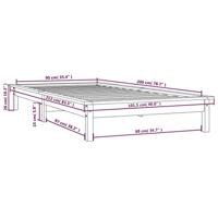 Bedframe massief grenenhout wit 90x200 cm - thumbnail