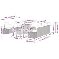 Tuinbankenset met kussen 11 pcs Beige poly rattan - thumbnail