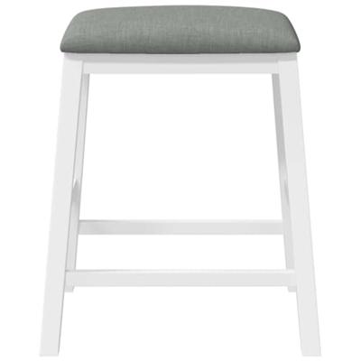 Barstoelen met kussens 2 st massief hout rubber wit