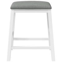 Barstoelen met kussens 2 st massief hout rubber wit - thumbnail