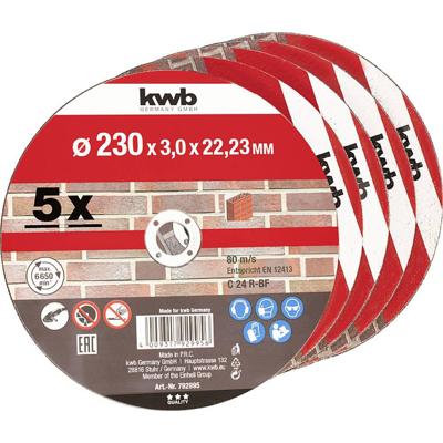 kwb 792995 Doorslijpschijf recht 230 mm 5 stuk(s) Steen kwb 792995 Doorslijpschijf recht 230 mm 5 stuk(s) Steen