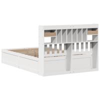 Bedframe zonder matras massief grenenhout wit 140x190 cm - thumbnail