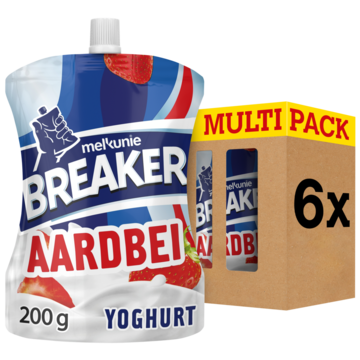 Melkunie Breaker Original Yoghurt Aardbei 6 x 200 g bij Jumbo