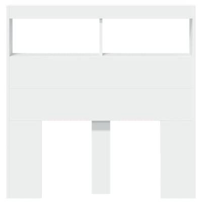 Hoofdbordkast met LED-verlichting 100x17x102 cm wit