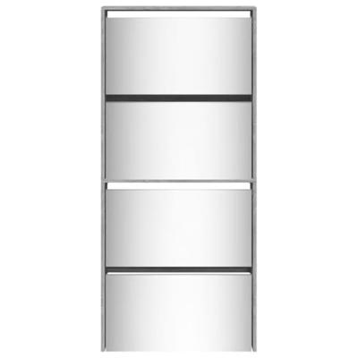 Schoenenkast met spiegel 4-laags 63x17x134 cm grijs sonoma