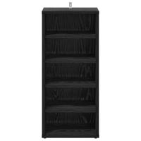 VidaXL Schoenenkast met plank zwart eiken 32 x 35 x 70 cm bewerkt hout - thumbnail