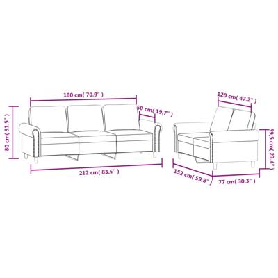 2-delige Loungeset met kussens fluweel geel - thumbnail