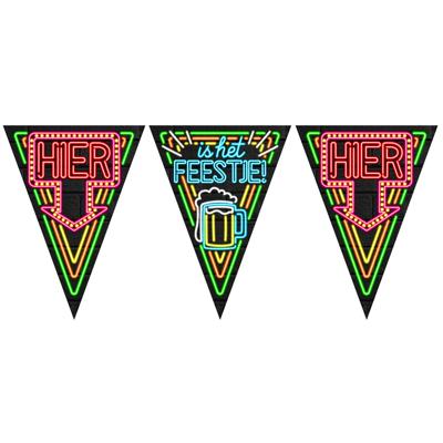 Neon Party Vlaggen - Feestje (10 m) Neon Party Vlaggen - Feestje (10 m)