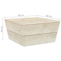 Tuintafels 2 st 60x60x30 cm geïmpregneerd vurenhout - thumbnail