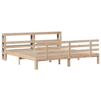 Bedframe met hoofdbord massief grenenhout 180x200 cm