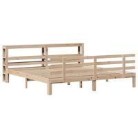 Bedframe met hoofdbord massief grenenhout 180x200 cm - thumbnail
