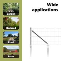 VidaXL Hek met paal grijs 0,8 x 10 m staal en pvc - thumbnail