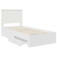 Bedframe met hoofdeinde met lade Wit 90 x 200 cm Bewerkt hout - thumbnail
