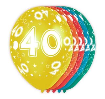 Ballonnen 40 jaar rondom bedrukt