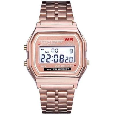 Mannen sport horloges militaire Quartz LED digitale waterdichte Quartz gouden vrouwen mannen horloge (Rose goud)