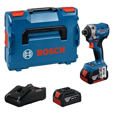 Bosch Blauw GDR 18V-215 Accu slagschroevendraaier | Inclusief 2x GBA 18V 4,0 Ah & Lader GAL 18V-40 - 06019N2002