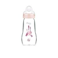 MAM-glazen fles - 260 ml - 0 tot 6 maanden - Speenstroom 2 - Roze - thumbnail