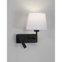 Lyora WandlampSavona zwart met witte kap - 9919151 - thumbnail