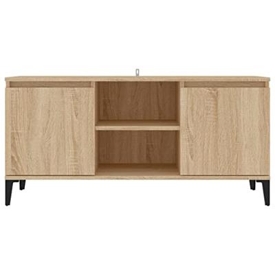 Tv-meubel met metalen poten 103,5x35x50 cm sonoma eikenkleurig