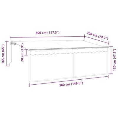 VidaXL Inklapbaar zonnescherm crème 400 x 200 cm