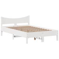 Bedframe zonder matras massief grenenhout wit 135x190 cm - thumbnail