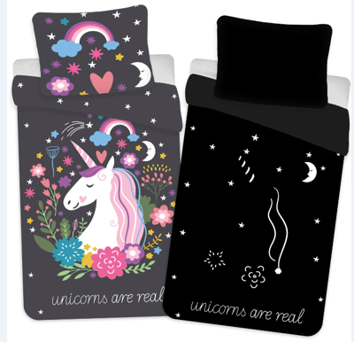 Unicorn Dekbedovertrek Glow in the dark - 140 x 200 cm - Katoen - 60 x 63 cm Unicorn Dekbedovertrek Glow in the dark - 140 x 200 cm - Katoen - 60 x 63 cm