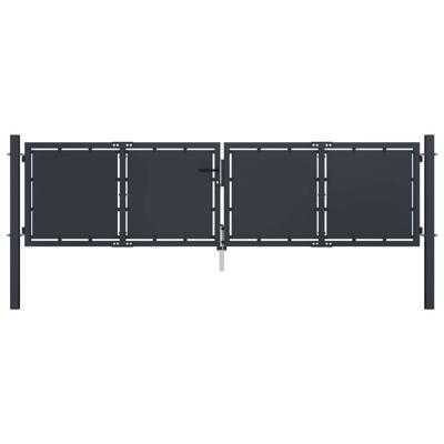 Tuinpoort staal 300x75 cm antraciet