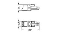 WAGO 890-222 Netstekker WINSTA MINI Bus, recht Totaal aantal polen: 2 16 A Wit 1 stuk(s) - thumbnail