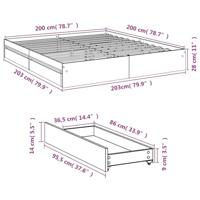 Bedframe met lades bewerkt hout grijs sonoma eiken 200x200 cm - thumbnail