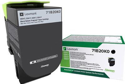 Lexmark Tonercassette (recycling) CS317 CS417 CS517 CX317 CX417 CX517 Origineel Zwart 3000 bladzijden 71B20K0