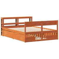 Bedframe zonder matras massief grenenhout wasbruin 150x200 cm - thumbnail