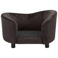 VidaXL Hondenbank 69x49x40 cm pluche bruin - thumbnail