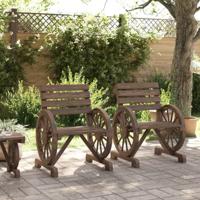 Tuinstoelen 2 st 58x58x78,5 cm massief vurenhout - thumbnail