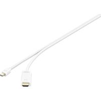 Renkforce RF-3697532 DisplayPort-kabel Mini-displayport / HDMI Adapterkabel Mini DisplayPort-stekker, HDMI-A-stekker 0.50 m Wit Vergulde steekcontacten - thumbnail
